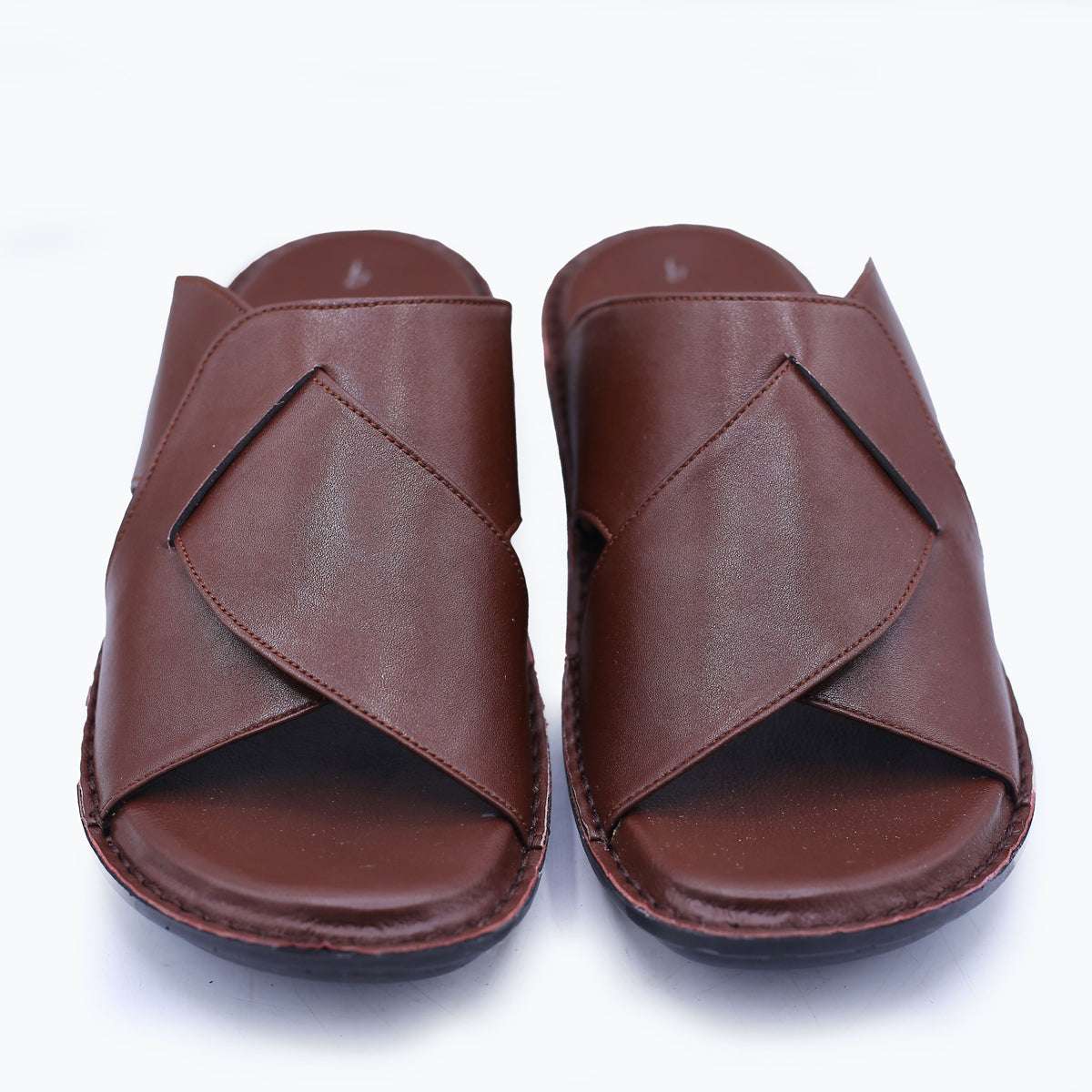 Men's Leather Slippers in Deep Mocha Brown