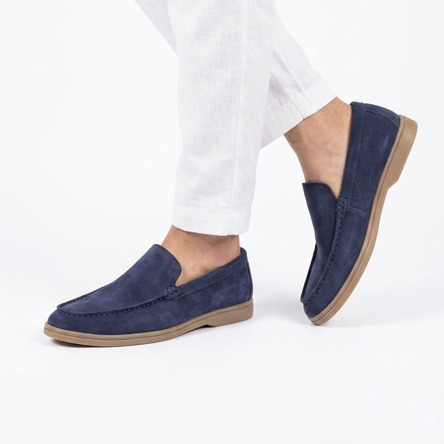 Loro Piana Inspired Navy Blue Loafers