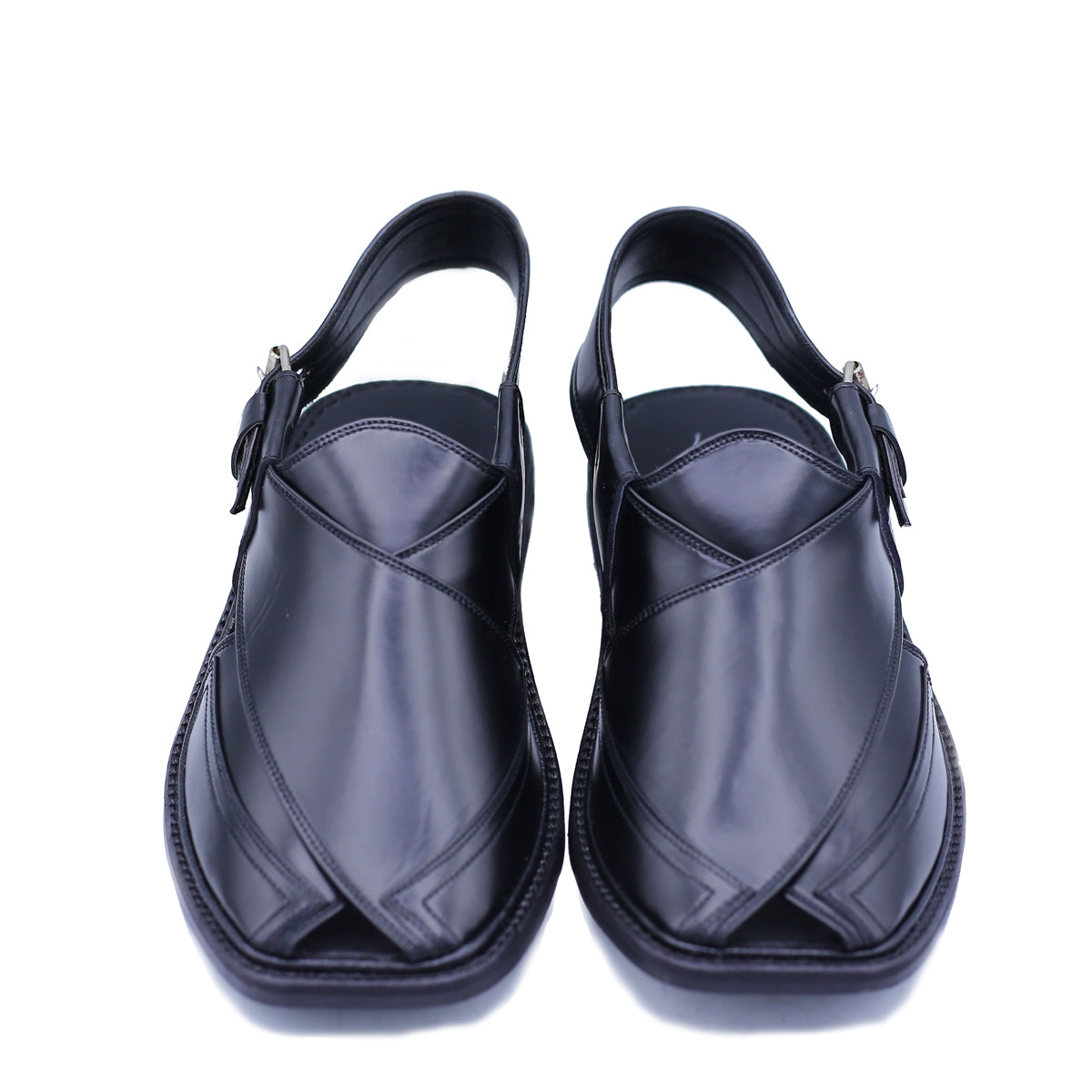 Pure Leather Black Premium Peshawari Chappal