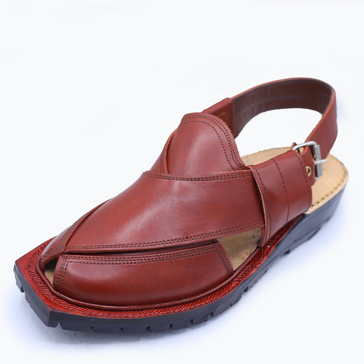 Brown Leather Norozi Chappal - Handmade & Durable