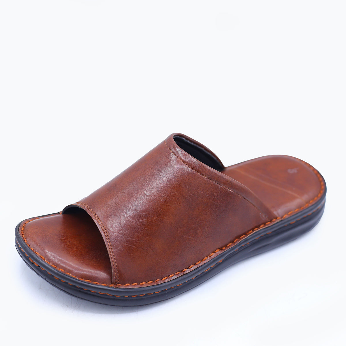 Handcrafted Brown Leather Slippers