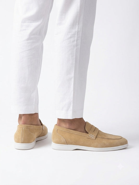 Noir Suede Slip-On Loafers Black