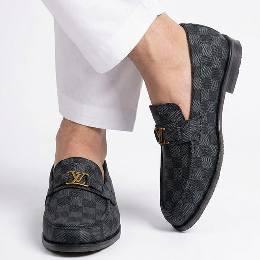 Monarch Checkered Leather Loafers
