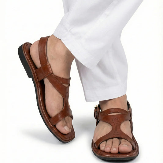 Handmade Mustard Brown Pure Leather Panjedar