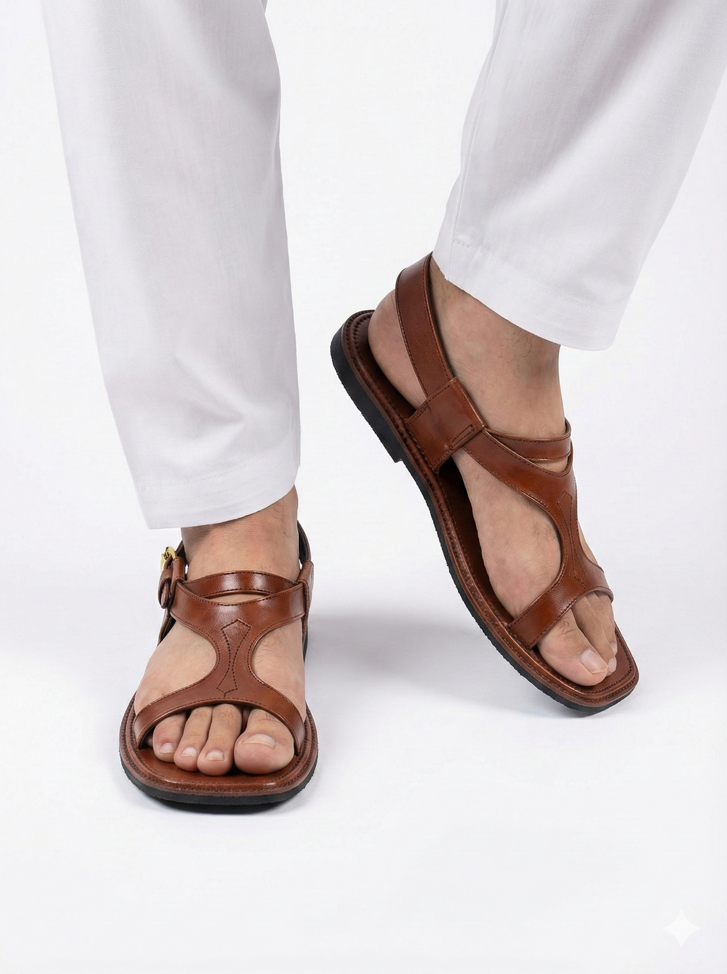 Handmade Mustard Brown Pure Leather Panjedar Chappal P#10010