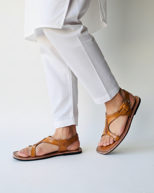 Handmade Pure Leather Panjedar Chappal for Men P#10013