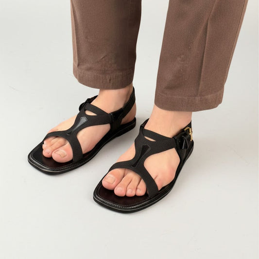 Classic Black T-Strap Chappal