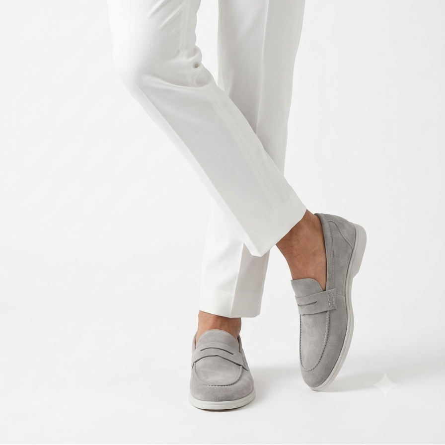 Noir Suede Slip-On Loafers