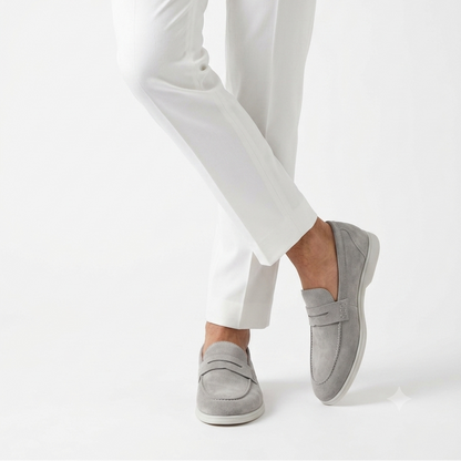 Noir Suede Slip-On Loafers