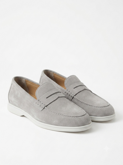 Noir Suede Slip-On Loafers