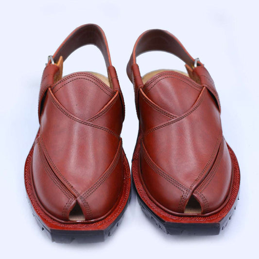 Brown Leather Norozi Chappal - Handmade & Durable