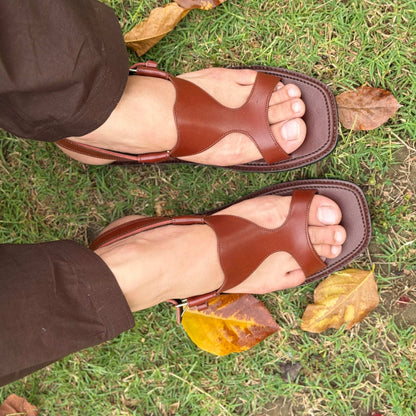 Mustard Panjedar Chappal – Handmade Pure Leather