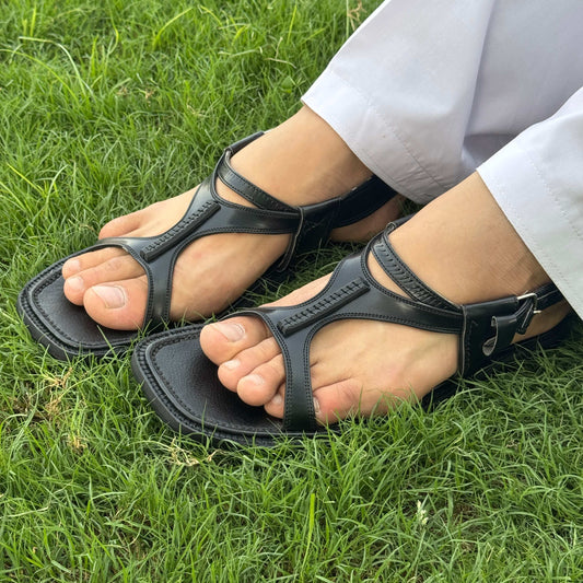 Elegant Black Pajandar Chappal