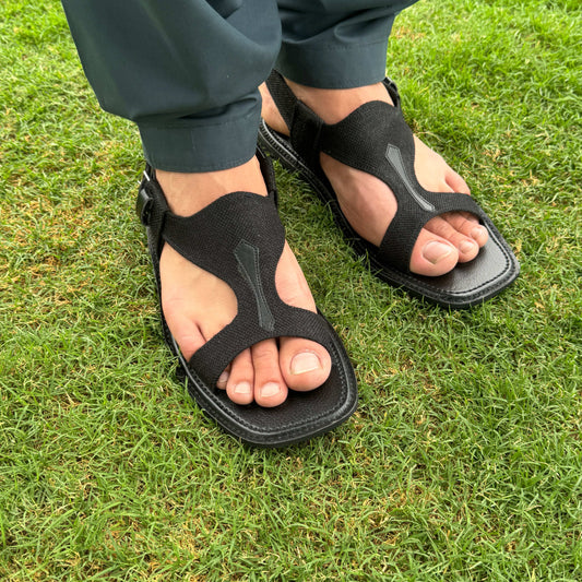Black Premium Handmade Panjedar Chappal