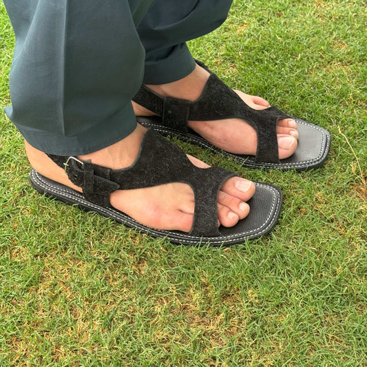 Sabar Elegant Black Panjedar Chappal