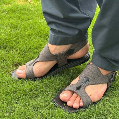Elegant Grey Panjedar Chappal – Handmade Comfort