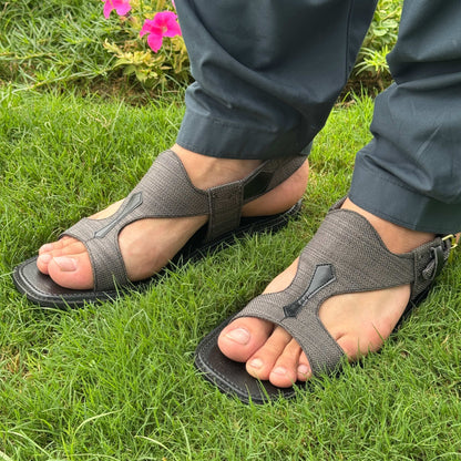 Elegant Grey Panjedar Chappal – Handmade Comfort