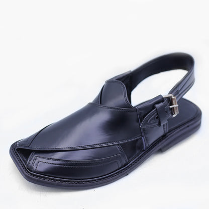 Pure Leather Black Premium Peshawari Chappal