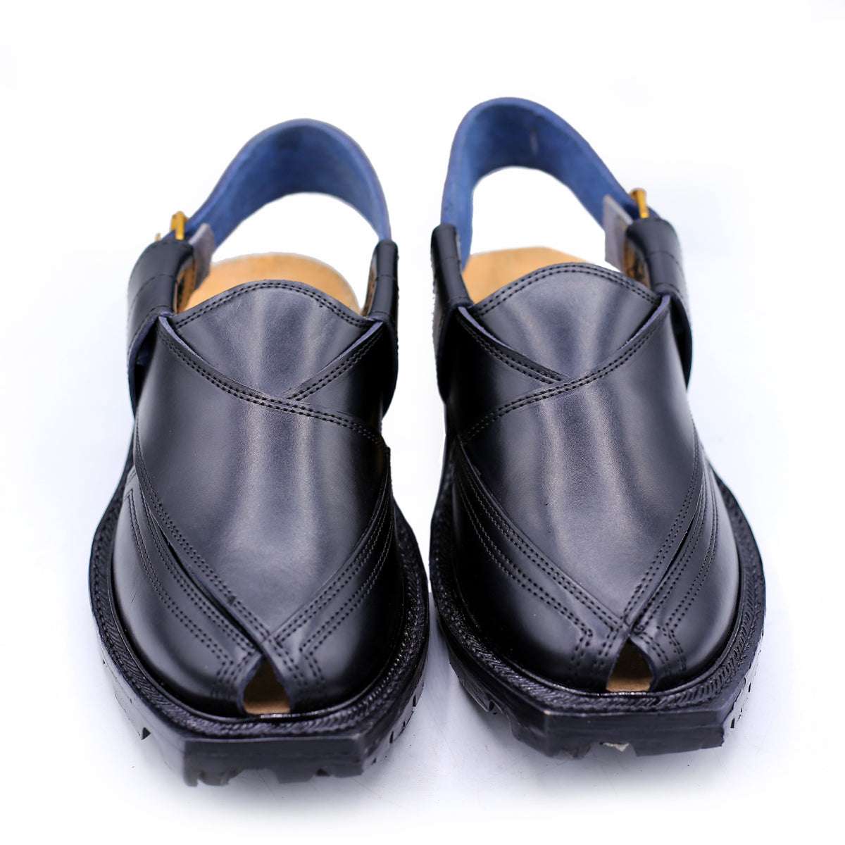 Black Norozi Chappal - Handcrafted Leather Footwear