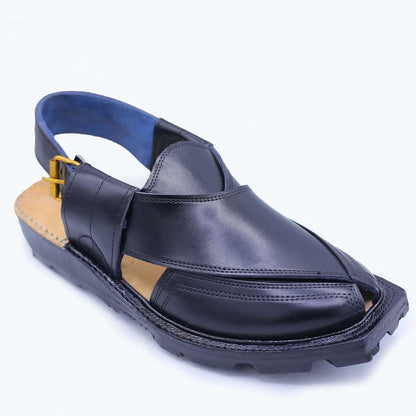 Black Norozi Chappal - Handcrafted Leather Footwear