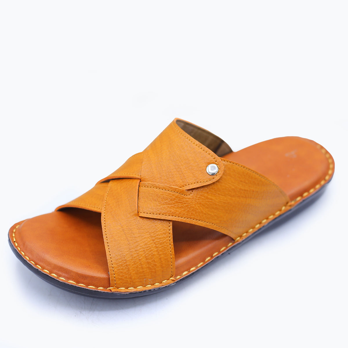 Men's Tan Leather Slippers