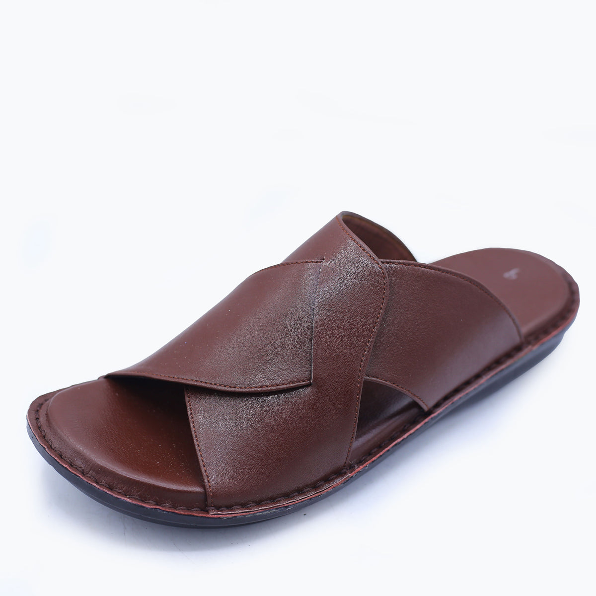 Men's Leather Slippers in Deep Mocha Brown