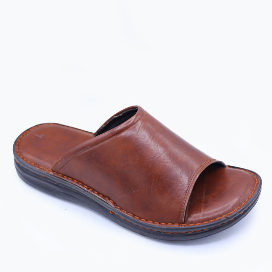 Handcrafted Brown Leather Slippers