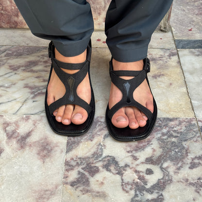 Fabric & Leather Panjedar Chappal