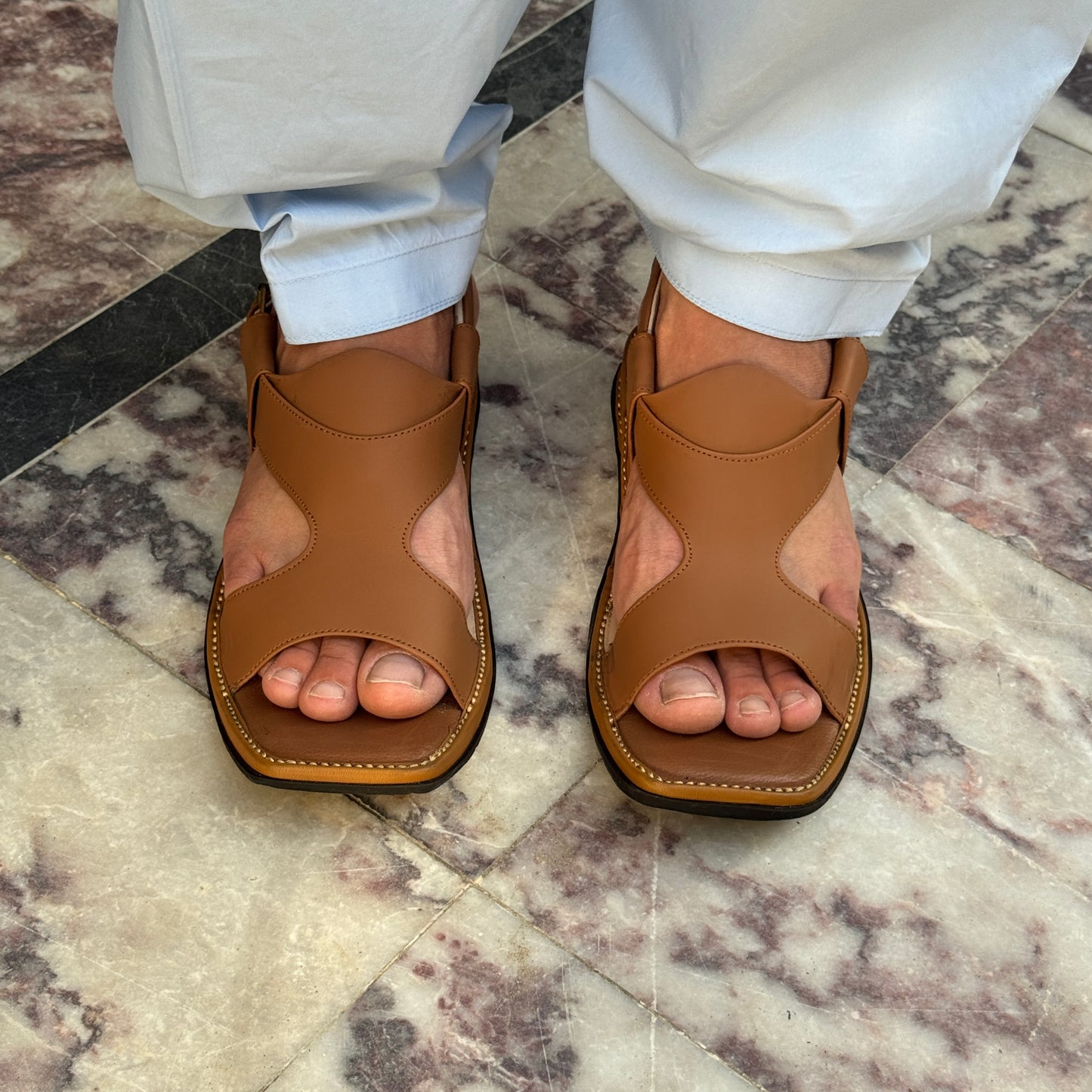 Tan Leather Panjedar Chappal