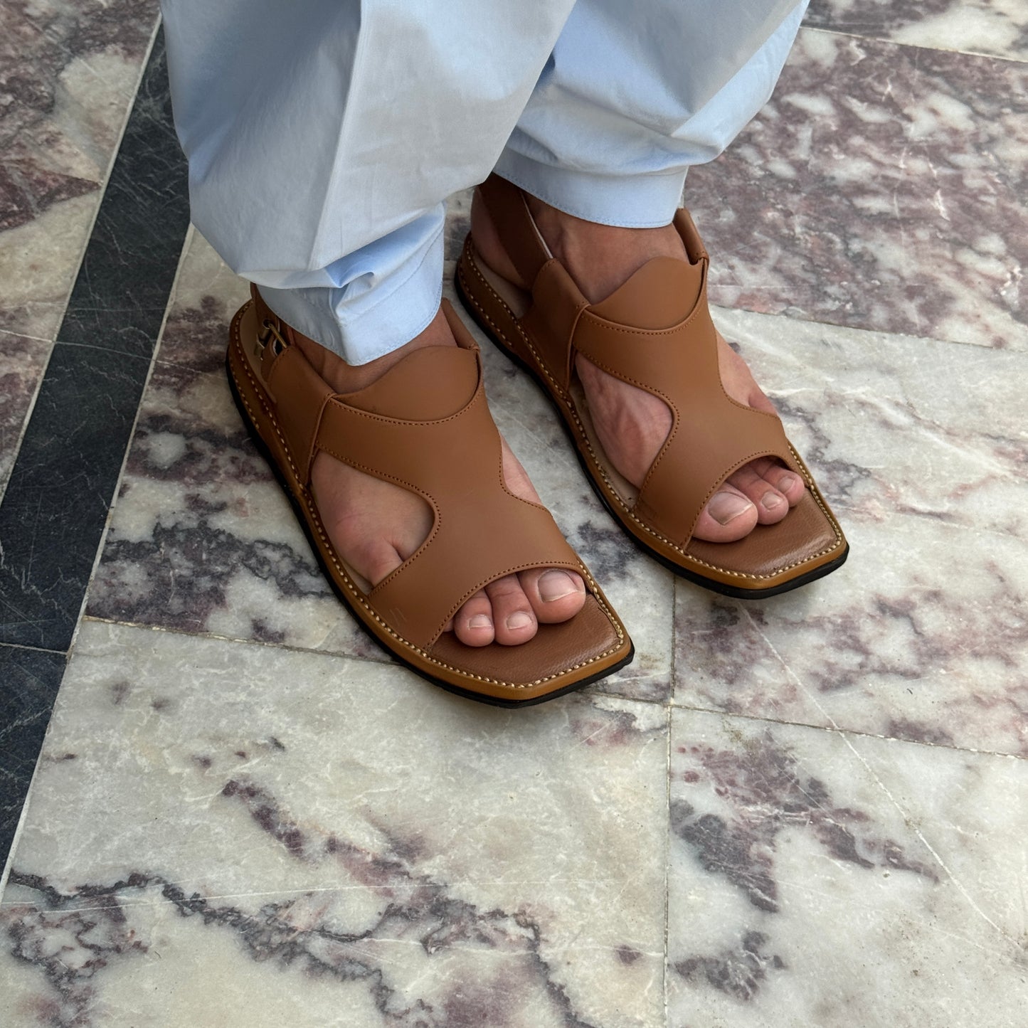 Tan Leather Panjedar Chappal