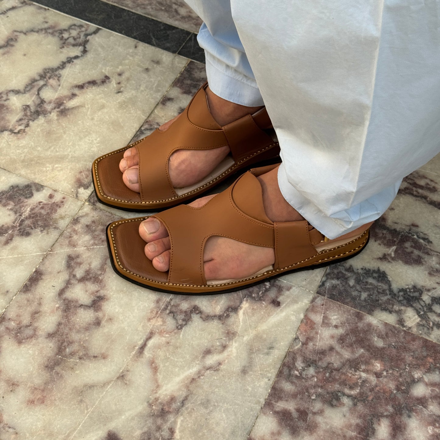 Tan Leather Panjedar Chappal
