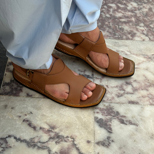 Tan Leather Panjedar Chappal