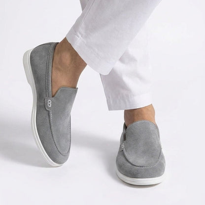 Noir Suede Slip-On Loafers