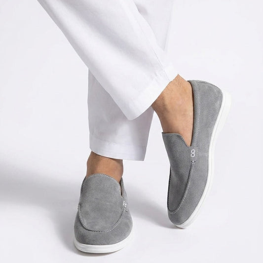 Noir Suede Slip-On Loafers