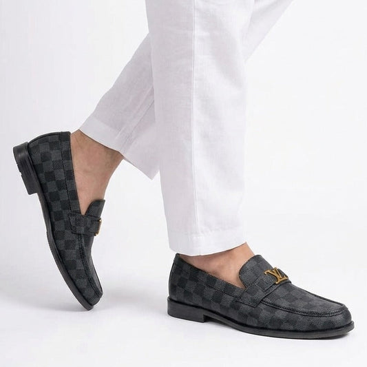 Monarch Checkered Leather Loafers